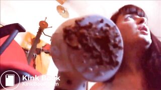 Mature woman masturbating with vibrator and shit