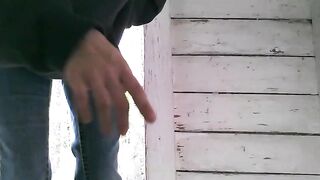 Pretty College girl shitting outside