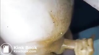 Scat BBW whore gets full mouth of shit