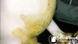 Scat BBW whore gets full mouth of shit