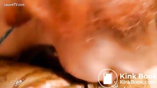 Messy lesbian scat session