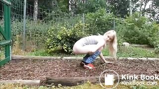 Cute German girl fertilizes her own soil