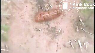 Cute brunette Latina girl poops hard log