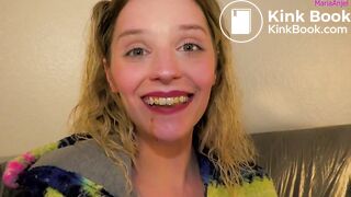 Hot teen with shit in her mouth