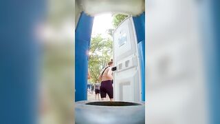 Nice Ass Chubby Amateur Takes A Loose Shit In A Porta-Potty