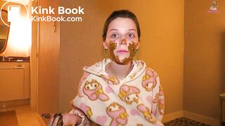 Rubbing scat on my face!