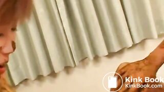 Fully covered in shit Japanese scat girls fucking strapon