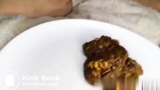 Cute teen eats her shit for the first time