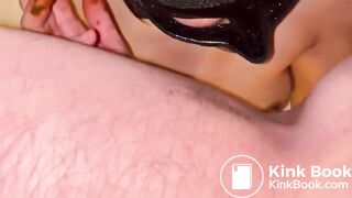 amateur scat slave licking asshole while he shits in her mouth