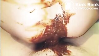 Messy Blindfolded Scat Blowjob