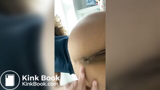 Close up shitting slut