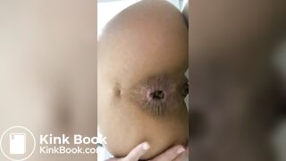 Close up shitting slut