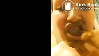 BBW scat girl smearing and tasting