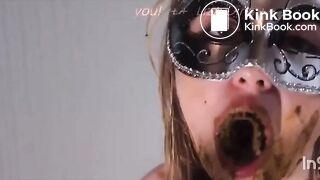 Professional Porn Star  Shit SCat chewer with dildo