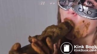 Professional Porn Star  Shit SCat chewer with dildo