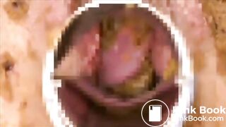 Naughty Geisha pooping and inserts shit in her pussy to masturbate