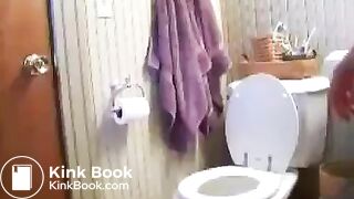 Girl pooping on the toilet