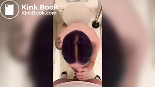 Shitty ass to mouth amateur scat couple in the bathroom