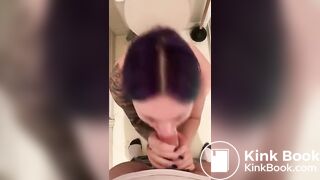 Shitty ass to mouth amateur scat couple in the bathroom