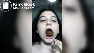 Young scat girl eats her own turd