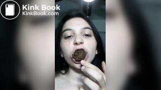 Young scat girl eats her own turd