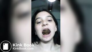 Young scat girl eats her own turd