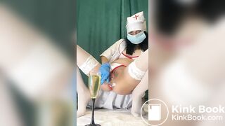 Masked Chick Pisses in a glass and empties her bowels (Edit)