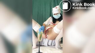 Masked Chick Pisses in a glass and empties her bowels (Edit)