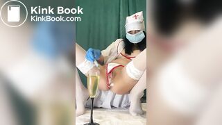 Masked Chick Pisses in a glass and empties her bowels (Edit)