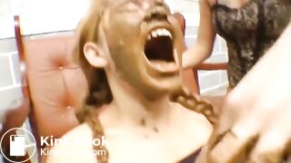 Extreme latina slave slut forced scat swallowing