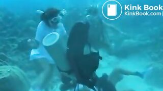 Horny Japanese girl underwater scat and sex