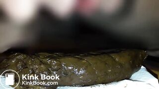 Je fais un beau boudin brun, je renifle, je goûte et je crache mon foutre