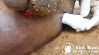lots of shit and objects in the ass, dirt, alone,