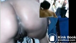 Lady Shopkeeper Poops while attending customers