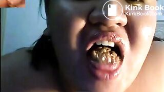 BBW Pinay Scat Mom Pees Shits Then Eats It On Cam