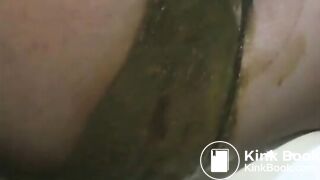 Poop in black stockings