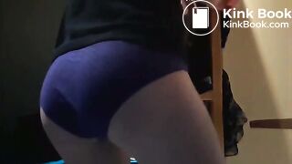 Tied panty poop in blue panties