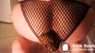 Poop in net panties handcuffed