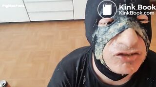 covered with puke and shit