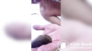 Amsterdam male tasting small turd on a greek besch