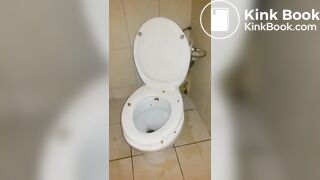submissive scat whore cleaning toilet with tongue