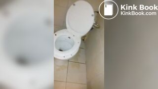 submissive scat whore cleaning toilet with tongue