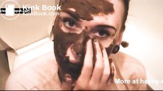 Scat Babe Sucks Shitty Cock in the Bathroom