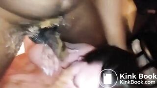 Man Shits in Babe's Mouth and Rough Fucks It