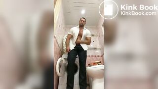 Muscle man shitting
