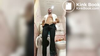 Muscle man shitting