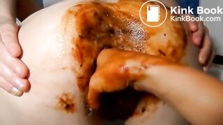 Fisting a Dirty Babe's Shitty Asshole