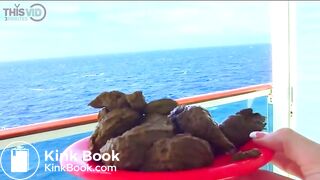 Blonde shitting on a cruise