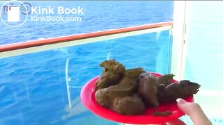 Blonde shitting on a cruise