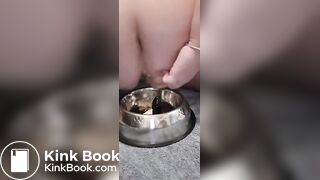 fat pig eats shitty banana